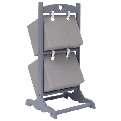 VidaXL Support à panier 2 niveaux Gris foncé 35x35x72 cm Bois 3 VidaXL Support à panier 2 niveaux Gris foncé 35x35x72 cm Bois – Image 3