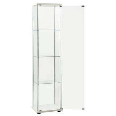 VidaXL Armoire de rangement Verre trempé Blanc 3 VidaXL Armoire de rangement Verre trempé Blanc – Image 3