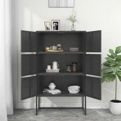 VidaXL Buffet haut Anthracite 80x35x135 cm Acier 8 VidaXL Buffet haut Anthracite 80x35x135 cm Acier -Casiers Soldes Boutique image 3 335879