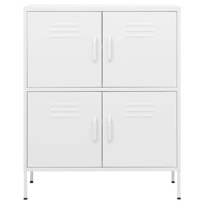 VidaXL Armoire de rangement Blanc 80x35x101,5 cm Acier 3 VidaXL Armoire de rangement Blanc 80x35x101,5 cm Acier – Image 3