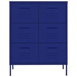 VidaXL Armoire à tiroirs Bleu marine 80x35x101,5 cm Acier -Casiers Soldes Boutique image 3 336145