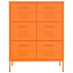 VidaXL Armoire à tiroirs Orange 80x35x101,5 cm Acier -Casiers Soldes Boutique image 3 336147