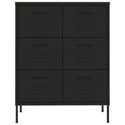 VidaXL Armoire à tiroirs Noir 80x35x101,5 cm Acier -Casiers Soldes Boutique image 3 336151