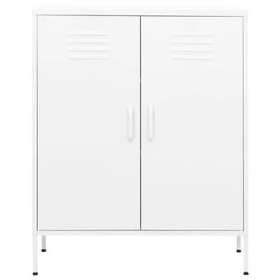 VidaXL Armoire de rangement Blanc 80x35x101,5 cm Acier 3 VidaXL Armoire de rangement Blanc 80x35x101,5 cm Acier – Image 3