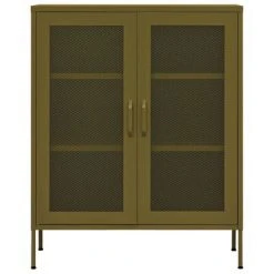 VidaXL Armoire de rangement Vert olive 80x35x101,5 cm Acier -Casiers Soldes Boutique image 3 336171