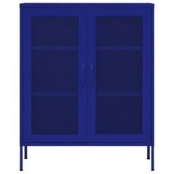 VidaXL Armoire de rangement Bleu marine 80x35x101,5 cm Acier -Casiers Soldes Boutique image 3 336172