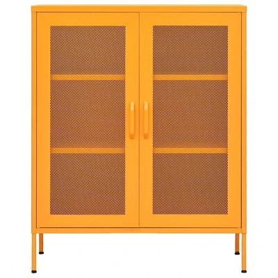 VidaXL Armoire de rangement Jaune moutarde 80x35x101,5 cm Acier 3 VidaXL Armoire de rangement Jaune moutarde 80x35x101,5 cm Acier â Image 3