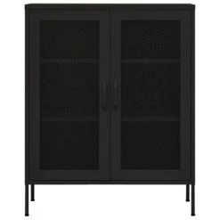 VidaXL Armoire de rangement Noir 80x35x101,5 cm Acier -Casiers Soldes Boutique image 3 336178