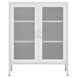VidaXL Armoire de rangement Blanc 80x35x101,5 cm Acier -Casiers Soldes Boutique image 3 336179
