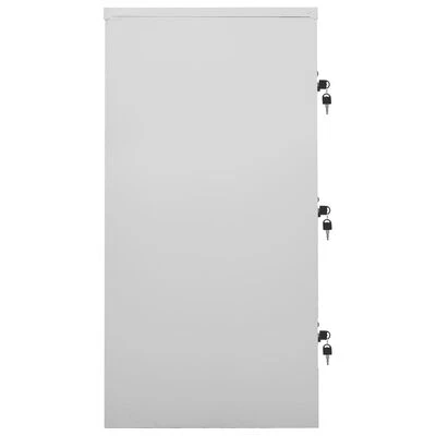 VidaXL Armoire à casiers Gris clair et rouge 90x45x92,5 cm Acier 3 VidaXL Armoire à casiers Gris clair et rouge 90x45x92,5 cm Acier – Image 3