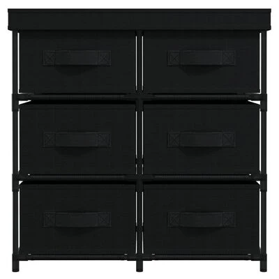 VidaXL Armoire de rangement avec 6 tiroirs 55x29x55 cm Noir Acier 3 VidaXL Armoire de rangement avec 6 tiroirs 55x29x55 cm Noir Acier â Image 3