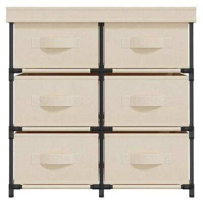 VidaXL Armoire de rangement avec 6 tiroirs 55x29x55 cm Crème Acier 3 VidaXL Armoire de rangement avec 6 tiroirs 55x29x55 cm Crème Acier – Image 3