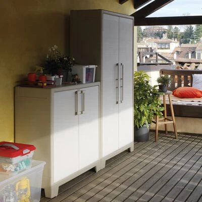 Keter Armoire de rangement basse Gulliver Beige et marron 100 cm 3 Keter Armoire de rangement basse Gulliver Beige et marron 100 cm – Image 3