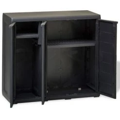 VidaXL Armoire de rangement de jardin avec 2 étagères Noir 8 VidaXL Armoire de rangement de jardin avec 2 étagères Noir -Casiers Soldes Boutique image 3 43704