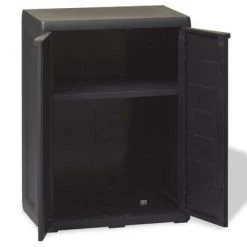 VidaXL Armoire de rangement de jardin avec 1 étagère Noir -Casiers Soldes Boutique image 3 43706