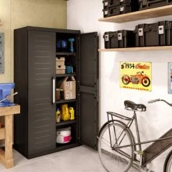 Keter Armoire de rangement haute Detroit XL Noir -Casiers Soldes Boutique image 3 440920