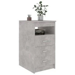VidaXL Armoire à tiroirs Gris béton 40x50x76 cm Bois d'ingénierie -Casiers Soldes Boutique image 3 801809