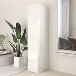 VidaXL Armoire d'apothicaire Blanc brillant 30x42,5x150 cm Aggloméré -Casiers Soldes Boutique image 3 804226