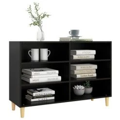 VidaXL Buffet Noir 103,5x35x70 cm Aggloméré -Casiers Soldes Boutique image 3 806032