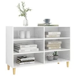 VidaXL Buffet Blanc brillant 103,5x35x70 cm Aggloméré -Casiers Soldes Boutique image 3 806037