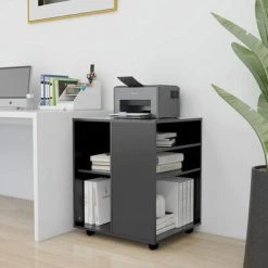 VidaXL Armoire à roulettes Gris 60x53x72 cm Aggloméré -Casiers Soldes Boutique image 3 808460