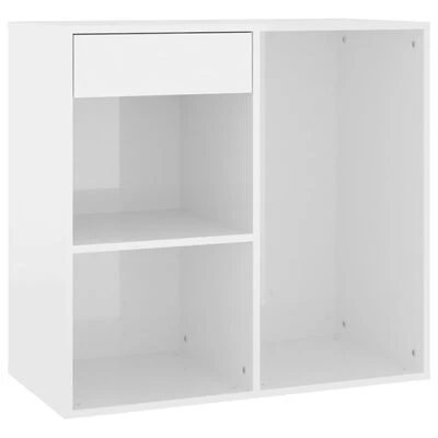 VidaXL Armoire cosmétique Blanc brillant 80x40x75 cm Bois d'ingénierie 3 VidaXL Armoire cosmétique Blanc brillant 80x40x75 cm Bois d'ingénierie – Image 3