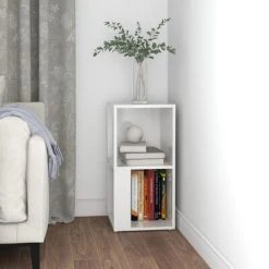 VidaXL Armoire d'angle Blanc brillant 33x33x67 cm Aggloméré -Casiers Soldes Boutique image 3 809023