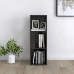 VidaXL Armoire d'angle Noir brillant 33x33x100 cm Aggloméré -Casiers Soldes Boutique image 3 809033