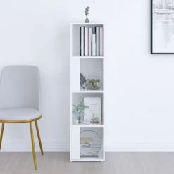 VidaXL Armoire d'angle Blanc brillant 33x33x132 cm Aggloméré 8 VidaXL Armoire d'angle Blanc brillant 33x33x132 cm Aggloméré -Casiers Soldes Boutique image 3 809041