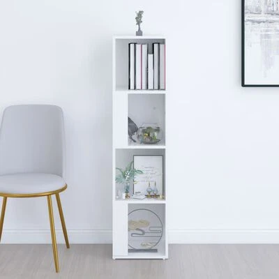 VidaXL Armoire d'angle Blanc brillant 33x33x132 cm Aggloméré 3 VidaXL Armoire d'angle Blanc brillant 33x33x132 cm Aggloméré – Image 3