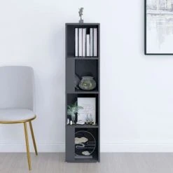 VidaXL Armoire d'angle Gris brillant 33x33x132 cm Aggloméré 8 VidaXL Armoire d'angle Gris brillant 33x33x132 cm Aggloméré -Casiers Soldes Boutique image 3 809043