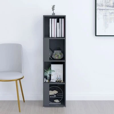 VidaXL Armoire d'angle Gris brillant 33x33x132 cm Aggloméré 3 VidaXL Armoire d'angle Gris brillant 33x33x132 cm Aggloméré – Image 3