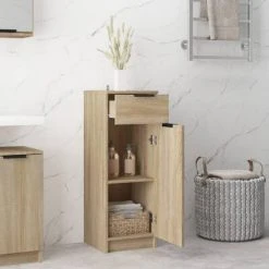 VidaXL Armoire de salle de bain Chêne sonoma 32x34x90 cm 8 VidaXL Armoire de salle de bain Chêne sonoma 32x34x90 cm -Casiers Soldes Boutique image 3 811289