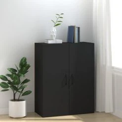 VidaXL Armoire suspendue Noir 69,5x34x90 cm Bois d'ingénierie -Casiers Soldes Boutique image 3 812268