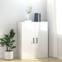 VidaXL Armoire suspendue Blanc brillant 69,5x34x90cm Bois d'ingénierie 8 VidaXL Armoire suspendue Blanc brillant 69,5x34x90cm Bois d'ingénierie -Casiers Soldes Boutique image 3 812273