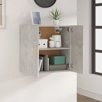 VidaXL Armoire murale Gris béton 60x30x60 cm Bois d'ingénierie 3 VidaXL Armoire murale Gris béton 60x30x60 cm Bois d'ingénierie – Image 3