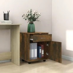 VidaXL Armoire roulante Chêne fumé 45x38x54 cm Bois d'ingénierie 8 VidaXL Armoire roulante Chêne fumé 45x38x54 cm Bois d'ingénierie -Casiers Soldes Boutique image 3 815963