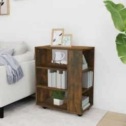 VidaXL Armoire roulante Chêne fumé 60x35x75 cm Bois d'ingénierie 8 VidaXL Armoire roulante Chêne fumé 60x35x75 cm Bois d'ingénierie -Casiers Soldes Boutique image 3 815966