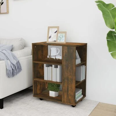 VidaXL Armoire roulante Chêne fumé 60x35x75 cm Bois d'ingénierie 3 VidaXL Armoire roulante Chêne fumé 60x35x75 cm Bois d'ingénierie – Image 3