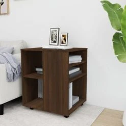 VidaXL Armoire roulante Chêne marron 60x53x72 cm Bois d'ingénierie -Casiers Soldes Boutique image 3 815971