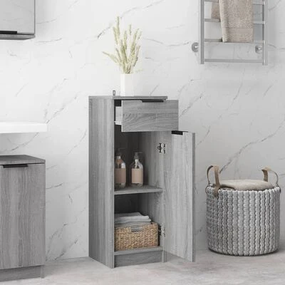 VidaXL Armoire de bain Sonoma gris 32x34x90 cm Bois d'ingénierie 3 VidaXL Armoire de bain Sonoma gris 32x34x90 cm Bois d'ingénierie – Image 3