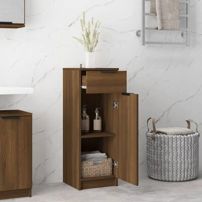 VidaXL Armoire de bain Chêne marron 32x34x90 cm Bois d'ingénierie 3 VidaXL Armoire de bain Chêne marron 32x34x90 cm Bois d'ingénierie – Image 3