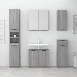 VidaXL Armoire de bain Sonoma gris 32x34x188,5 cm Bois d'ingénierie -Casiers Soldes Boutique image 3 817070