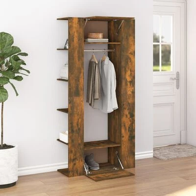VidaXL Armoire de couloir Chêne fumé 97,5x37x99 cm Bois d'ingénierie 3 VidaXL Armoire de couloir Chêne fumé 97,5x37x99 cm Bois d'ingénierie – Image 3