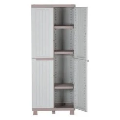 VidaXL Armoire de rangement avec 2 portes 68x39x170cm Gris clair/beige 9 VidaXL Armoire de rangement avec 2 portes 68x39x170cm Gris clair/beige -Casiers Soldes Boutique image 4 151218