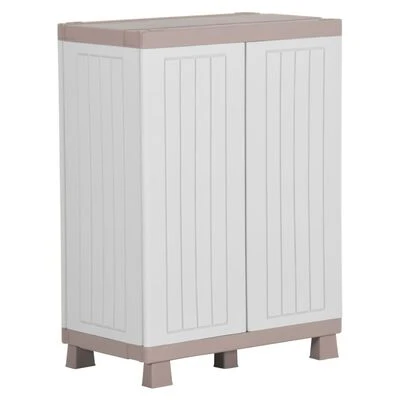 VidaXL Armoire de rangement et 2 portes 68x39x91,5 cm Gris clair/beige 4 VidaXL Armoire de rangement et 2 portes 68x39x91,5 cm Gris clair/beige â Image 4