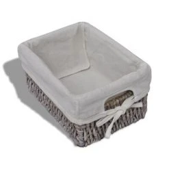 VidaXL Étagère de rangement Bois Marron 3 paniers en tissage -Casiers Soldes Boutique image 4 240799