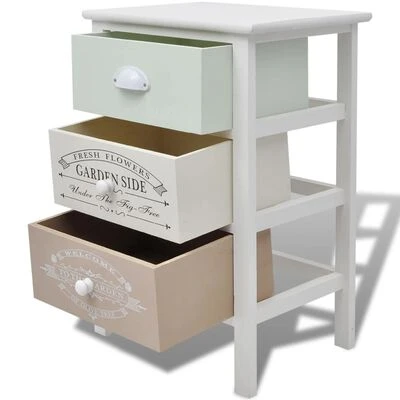 VidaXL Armoire de rangement en style français 3 tiroirs Bois 4 VidaXL Armoire de rangement en style français 3 tiroirs Bois – Image 4