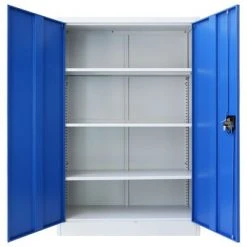 VidaXL Armoire de bureau Métal 90 x 40 x 140 cm Gris et bleu -Casiers Soldes Boutique image 4 245977