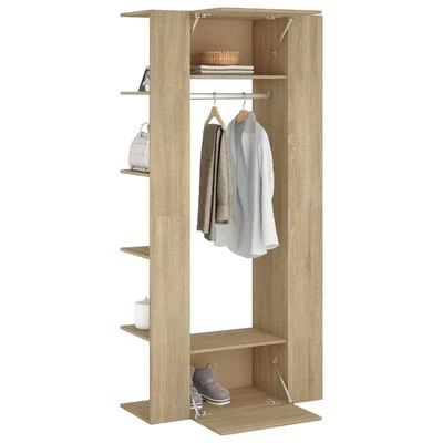 VidaXL Armoires de couloir 2 pcs Chêne Sonoma Bois d'ingénierie 4 VidaXL Armoires de couloir 2 pcs Chêne Sonoma Bois d'ingénierie – Image 4